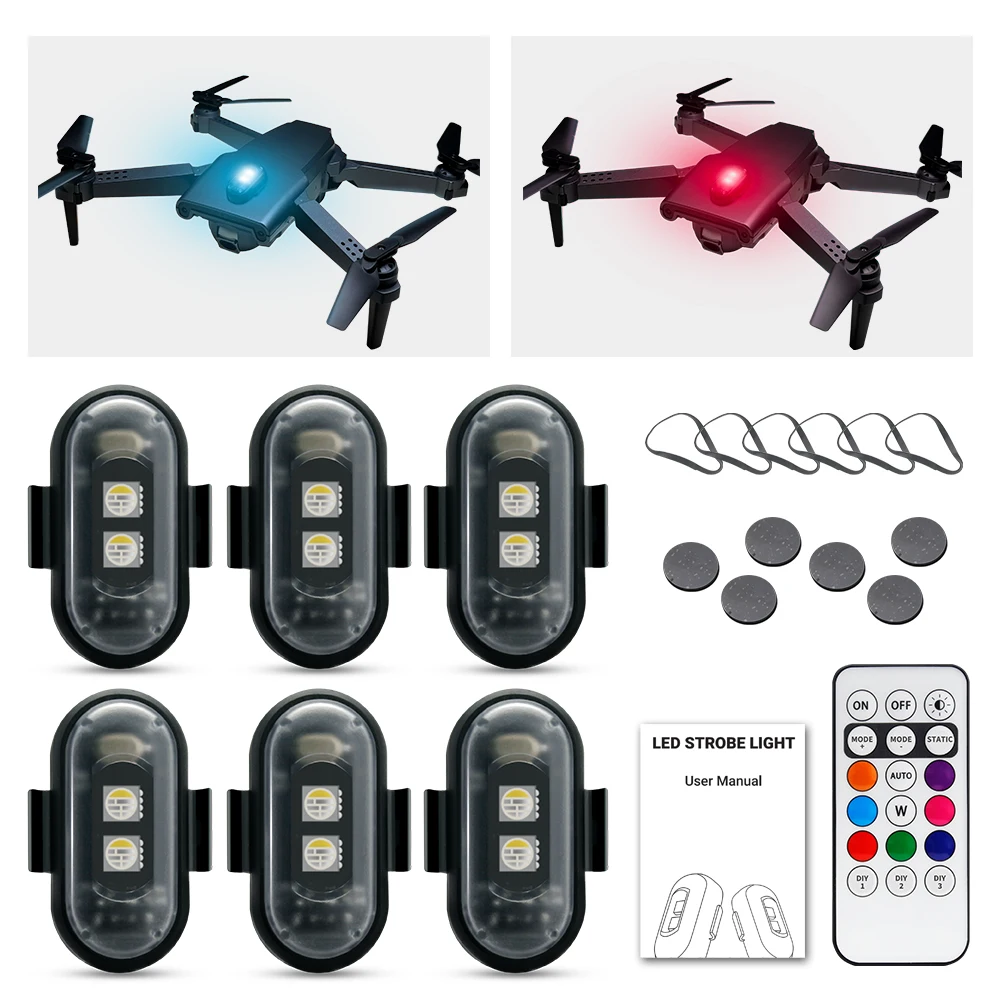 Drone Led Light - ضوء ستروب للدراجات النارية، مصباح RGB