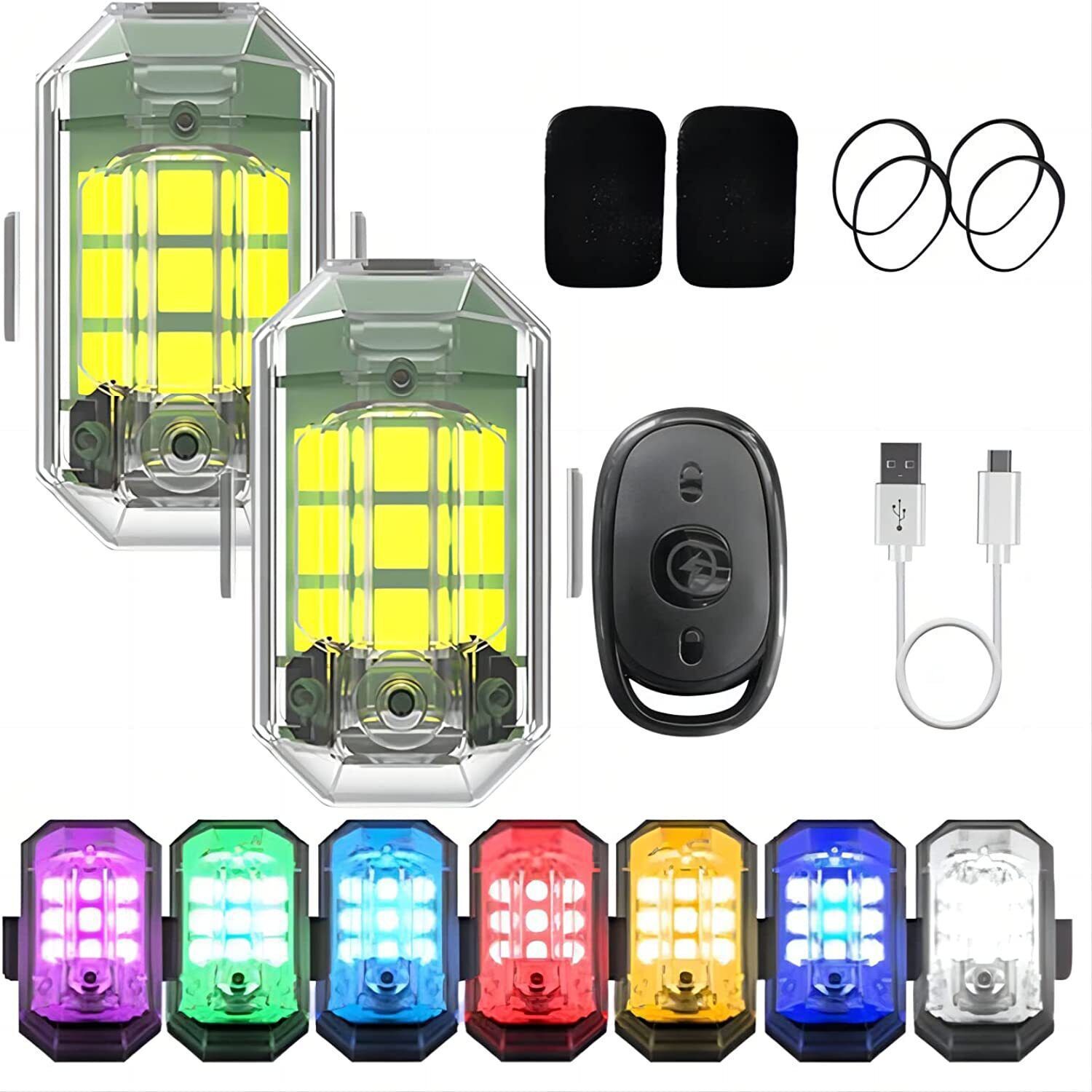 Drone Led Light - 1/2/4 قطعة أضواء تحذير لاسلكية LED