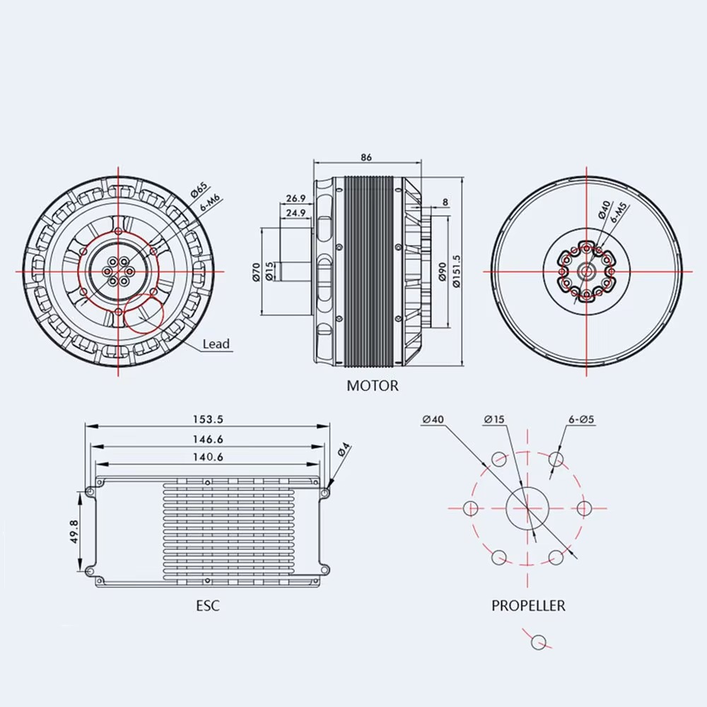 محرك كهربائي عديم الفرشاة U15X - مراجعة Drone Motor وسعره