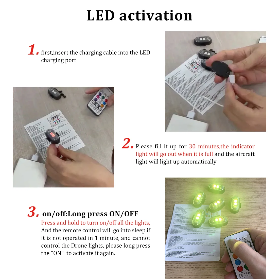 ضوء ستروب لاسلكي للتحكم عن بعد - مراجعة Drone Led Light وسعره